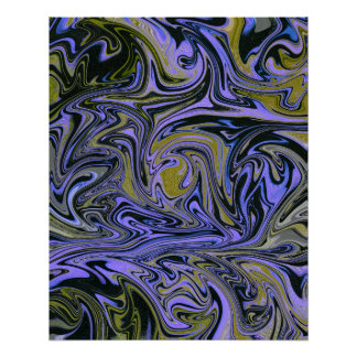 Pôster Marble Forms – Violet & Gold Mystic Energy