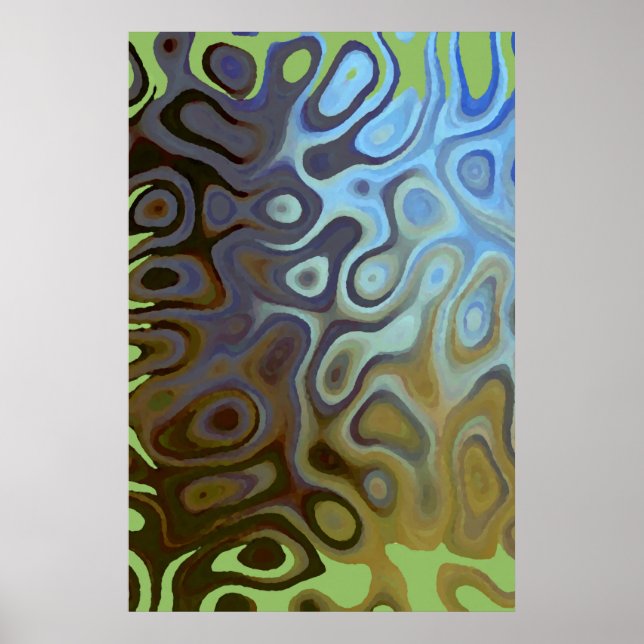 Poster Marble Slick Metálico Azul Verde (Frente)