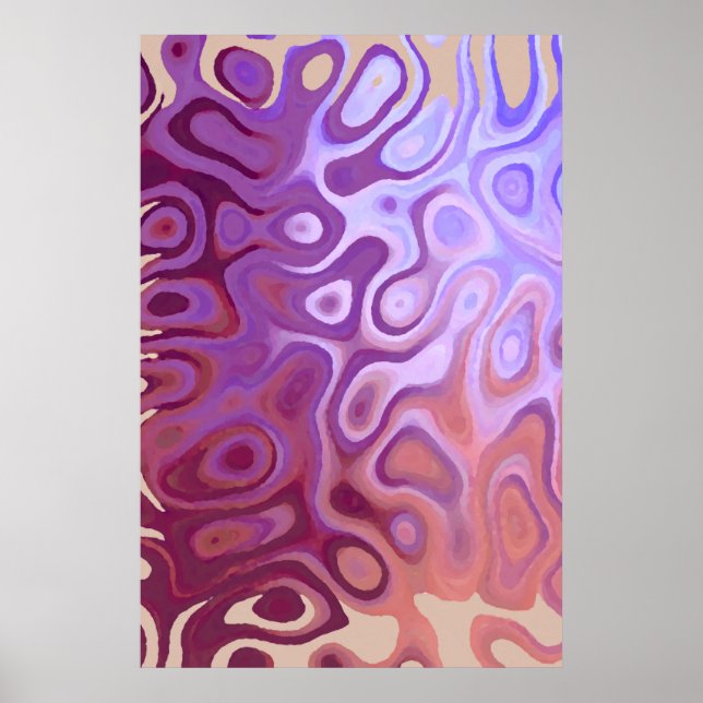 Poster Marble Slick Metallic Burgundy Beige (Frente)