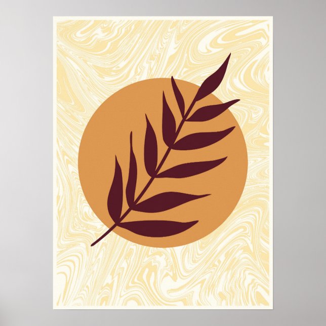 Poster Marble Sunset Leaf (Frente)