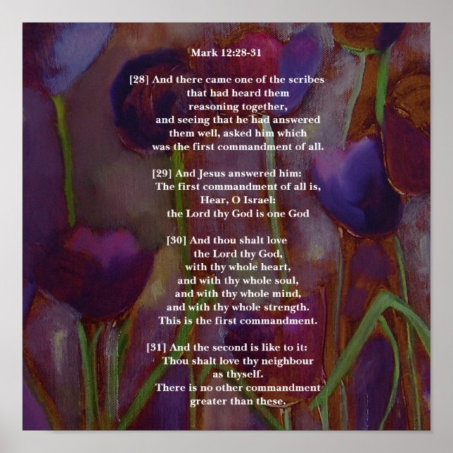 Pôster Marca 12:28-31 (Frente)