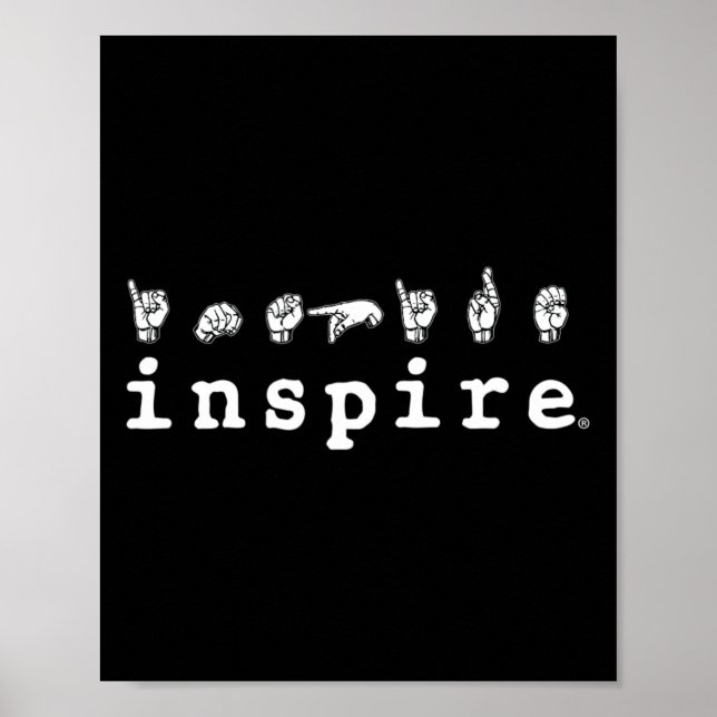 Poster Marca Asl American Sign Language Deaf Consciência (Frente)