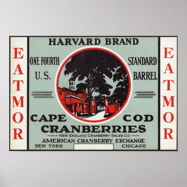 Pôster Marca de Capcod Harvard Eatmor Cranberry (Frente)