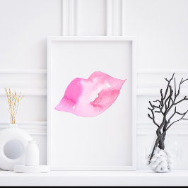 Poster Marca de criação de lábios cor-de-rosa-d'água