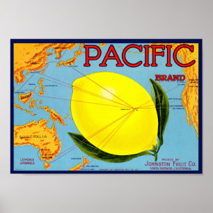 Poster Marca Pacífico Empacotado por Johnston Fruit Co 19