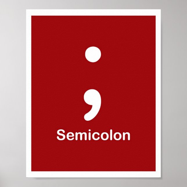 Pôster Marcas de Pontuação - Semicolão (Frente)