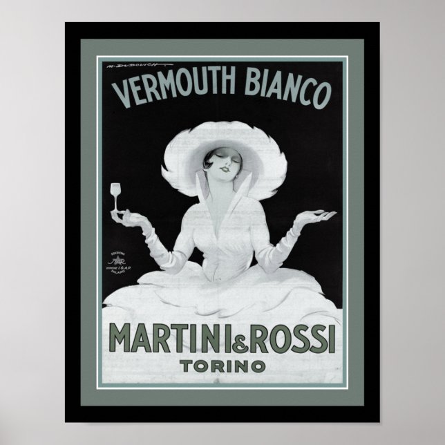Poster Marcello Dudovich Art Deco Vermouth Bianco (Frente)