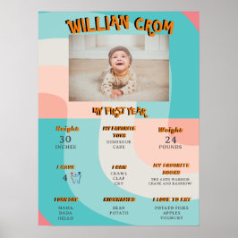 Poster Marcha-Arco-Íris Onda Abstrato de 1rua Ano Anivers