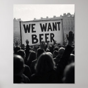 Poster Marcha de Protesto da Era da Proibição Vintage Que