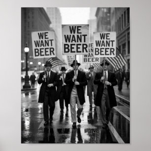 Poster Marcha de Protesto da Era da Proibição Vintage Que