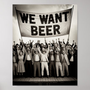 Poster Marcha de Protesto da Era da Proibição Vintage Que