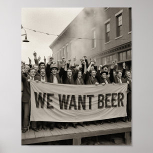 Poster Marcha de Protesto da Era da Proibição Vintage Que