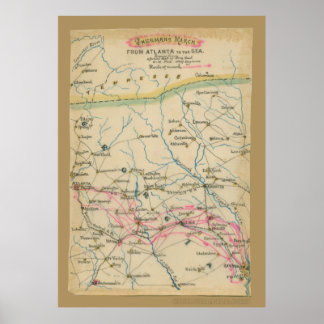 Poster Marcha de Sherman de Atlanta para o Mar