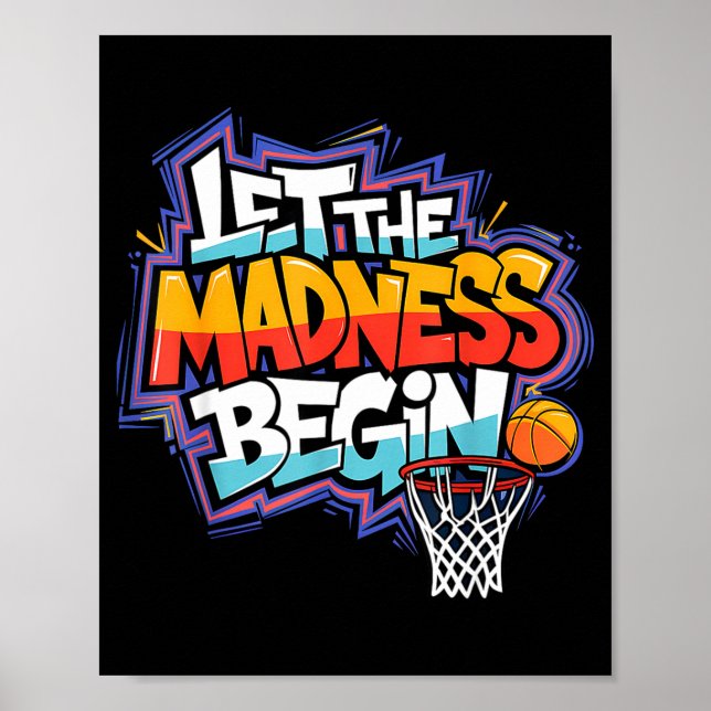 Poster Marcha louca começa equipe de graffiti de basquete (Frente)