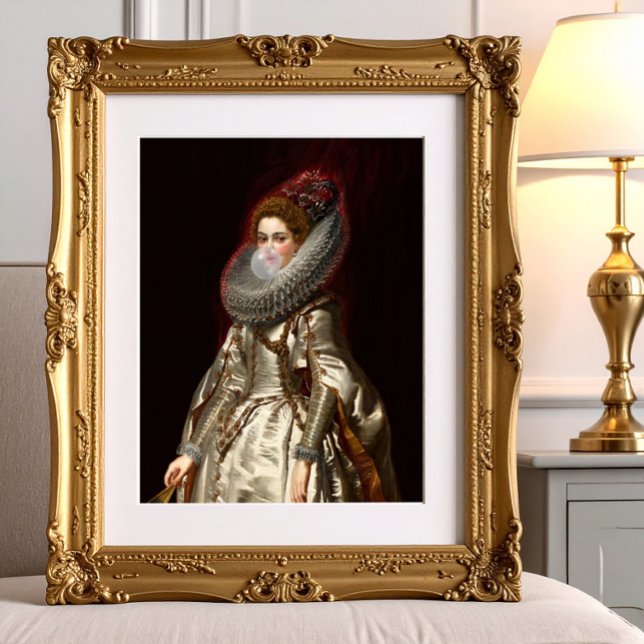 Poster Marchesa Doria Chiclete Rosa em uma Gola Rendada (Criador carregado)