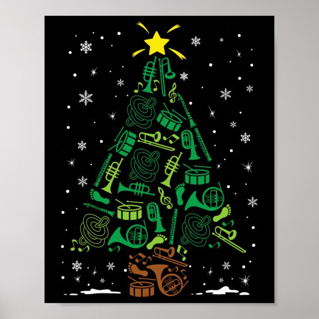 Poster Marching Nd Instrument Family Matching Christmas T (Frente)