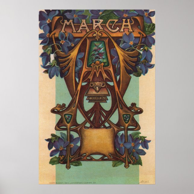 Pôster Março - Áries (Frente)