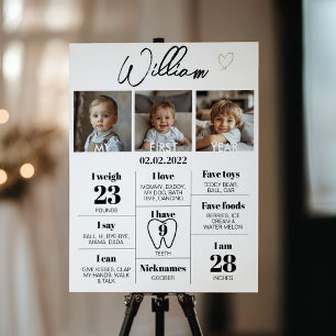 Poster Marco de Aniversário do Primeiro Ano de Foto Minim