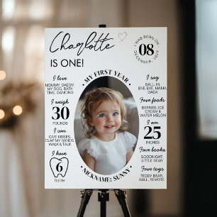 Poster Marco de Foto do Primeiro Ano Minimalista Moderno