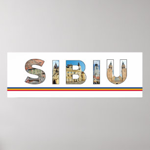 Pôster marco de romania da cidade de sibiu dentro do tra