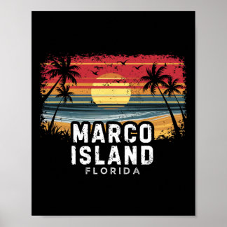 Poster Marco Island Beach Florida Surfboard Beach 