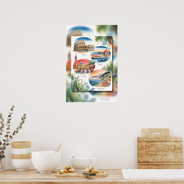 Poster Marco italiano Icônico (Cozinha)