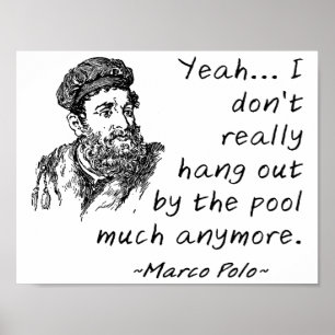 Poster Marco Polo pela Piscina Cartaz Divertido