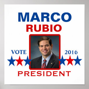 Poster Marco Rubio para o presidente 2016