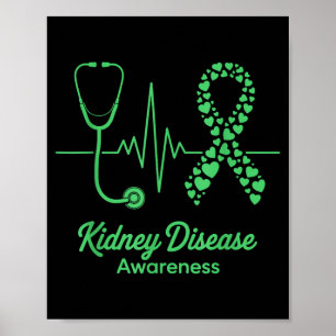 Poster Março verde de conscientização sobre doença renal