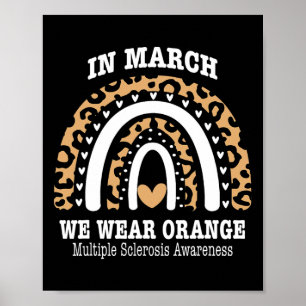 Poster Março Vestimos Orange Ribbon Ms Warrior Multiple S