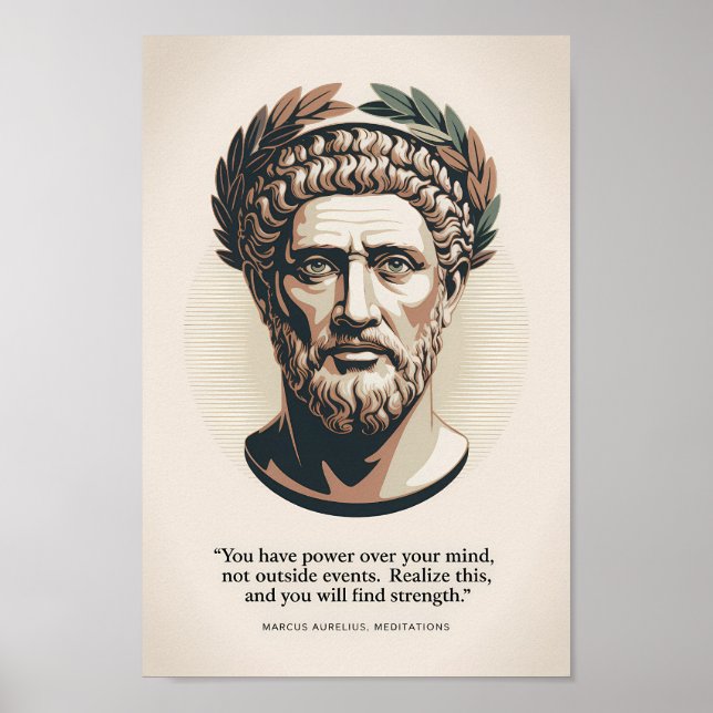 Poster Marcus Aurelius Meditations Quote Illustration Art (Frente)