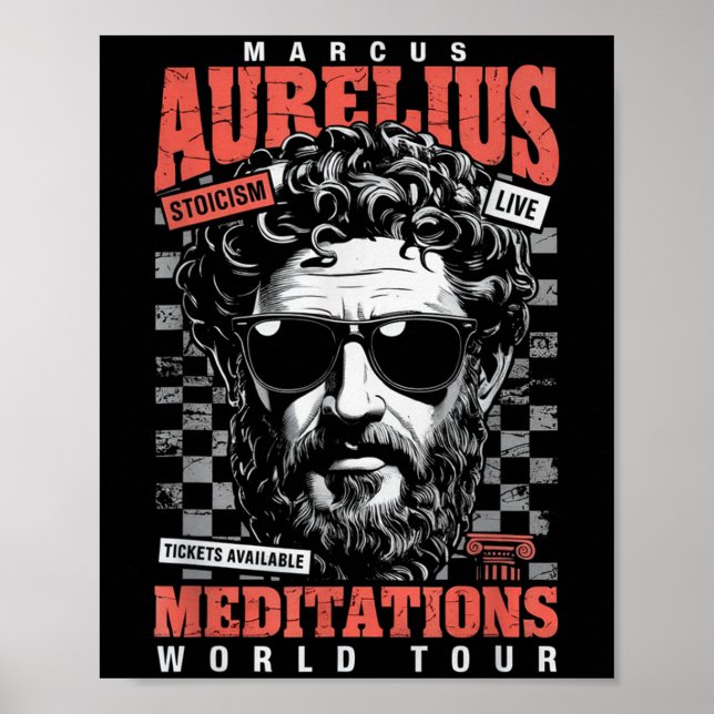 Poster Marcus Aurelius Stoic Philosoper Cotação Motivação (Frente)