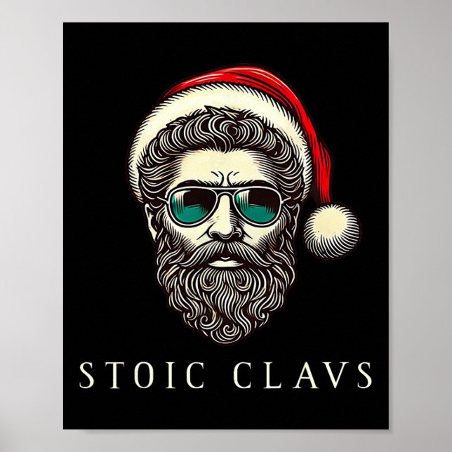 Poster Marcus Aurelius Stoic Santa Claus Stoicism Funny C (Frente)