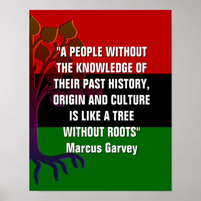 Poster Marcus Garvey TREE SEM RAÍZES (Frente)