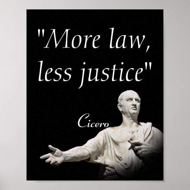 Poster Marcus Tullius Cicero Citação Do Direito E Da Just (Frente)