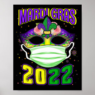 Poster Mardi Gras 2022 Com Fesstival De Máscara