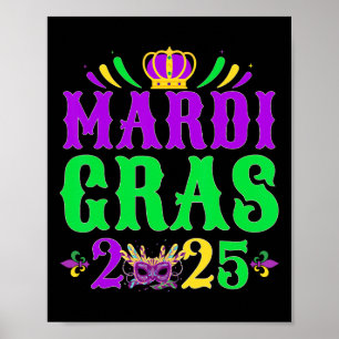 Poster Mardi Gras 2025 Jester Costume Mardi Gras Família