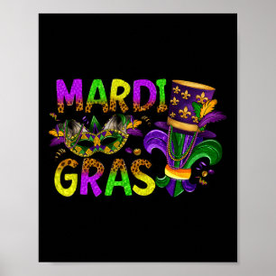 Poster Mardi Gras 2025 Jester Outfit Kids Meninos