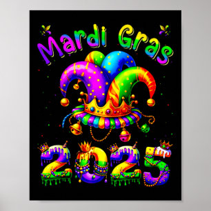 Poster Mardi Gras 2025 Jester Outfit Kids Meninos