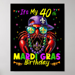 Poster Mardi Gras 40º Aniversário Terça-Feira Gorda 40 An