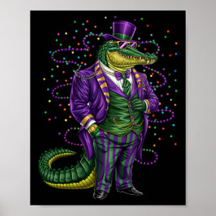 Poster Mardi Gras Alligator Funny Mardi Gras Costume