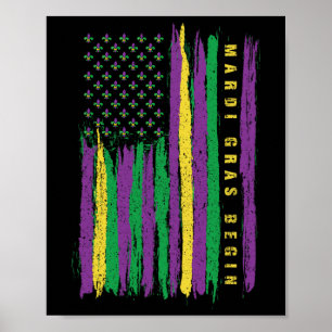 Poster Mardi Gras American Flag Usa Flag Mardi Gras Costu
