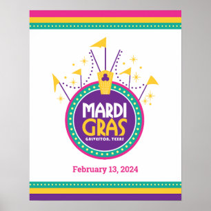 Poster Mardi Gras Arch inspirou, Galveston, Texas