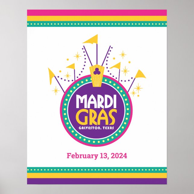 Poster Mardi Gras Arch inspirou, Galveston, Texas (Frente)