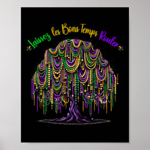 Poster Mardi Gras Bead Tree Carnaval Nova Orleans 2025 Pa