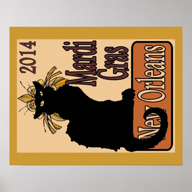 Poster Mardi Gras Chat Noir (Frente)