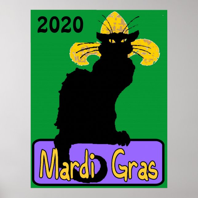 Poster Mardi Gras Chat Noir, data de edição (Frente)
