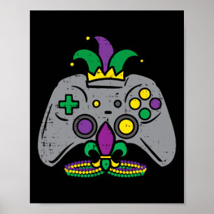 Poster Mardi Gras Controladora de Jogos Homens Jovens Rap