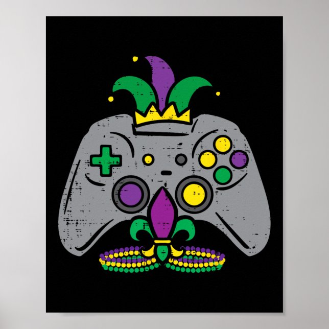Poster Mardi Gras Controladora de Jogos Homens Jovens Rap (Frente)