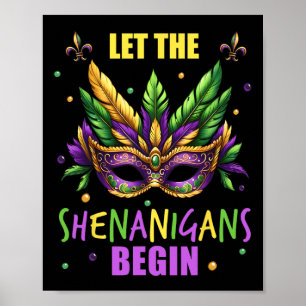 Poster Mardi Gras Costume Deixa Os Shenanigans Começarem